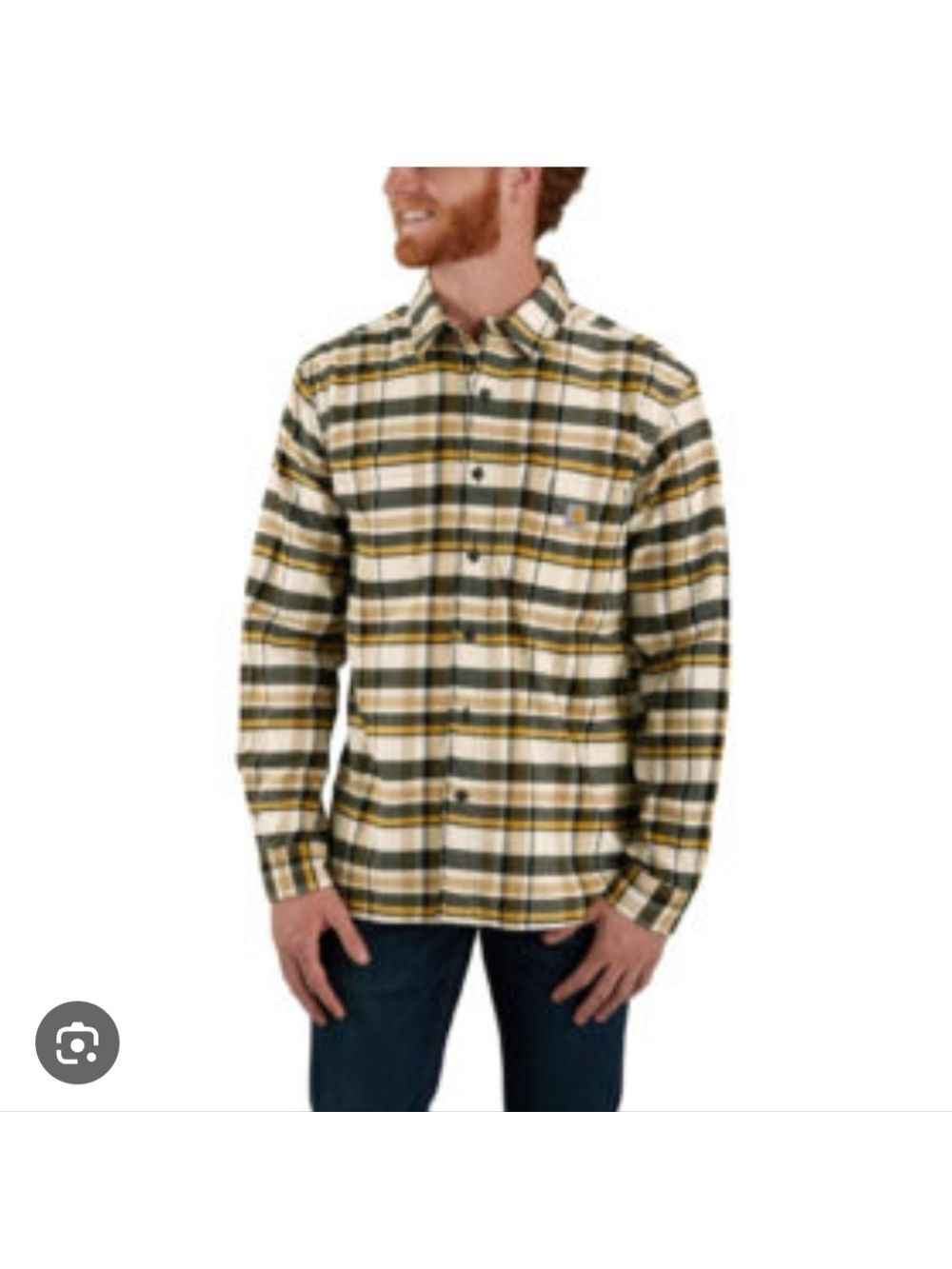 CARHARTT | Men’s Flannel Rugged Flex Relaxed Fit Long-Sleeve Plaid Shirt SZ S